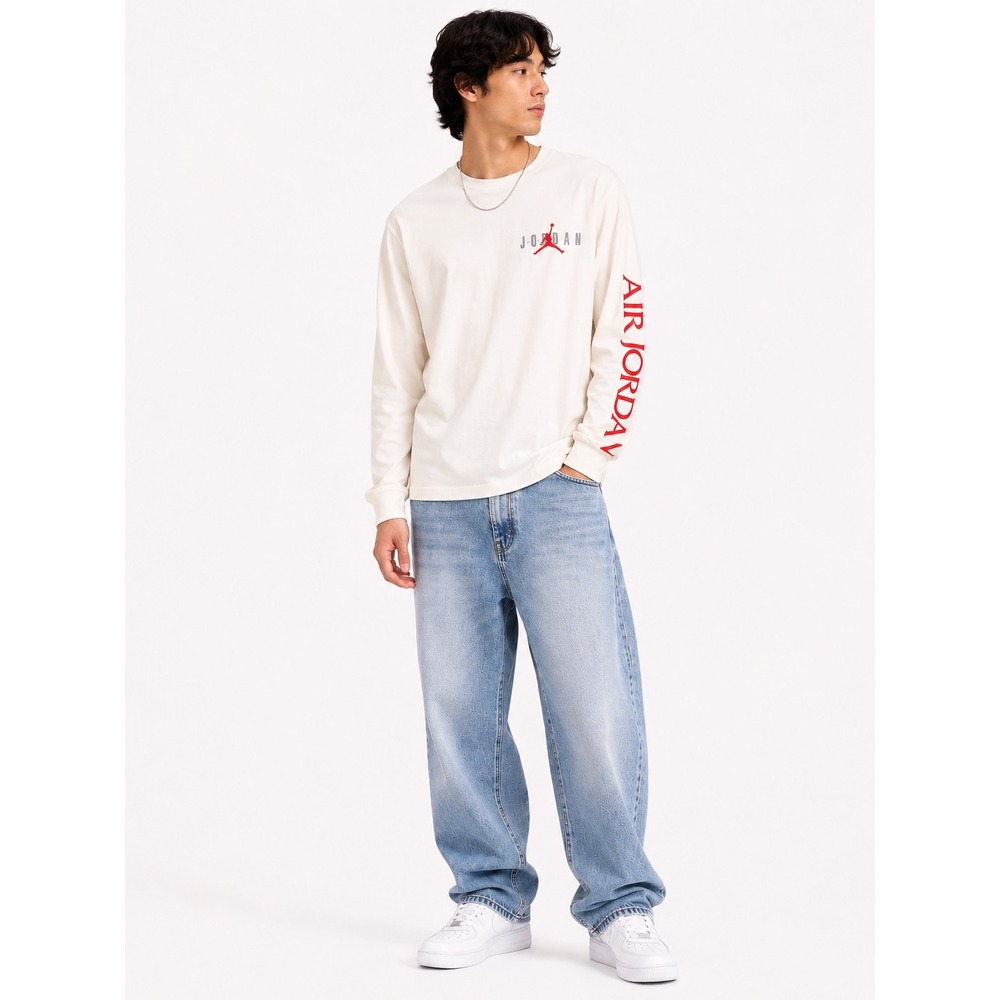 Jordan‎ Long Sleeve T-Shirt Mens Large White Graphic Jumpman Nike Air Logo Tee
